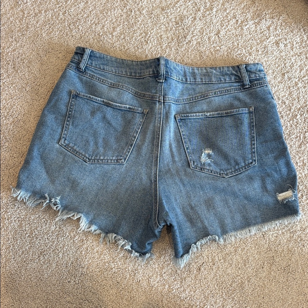 Happily Grey Women's Blue Distressed Denim Shorts - Picture 3 of 3